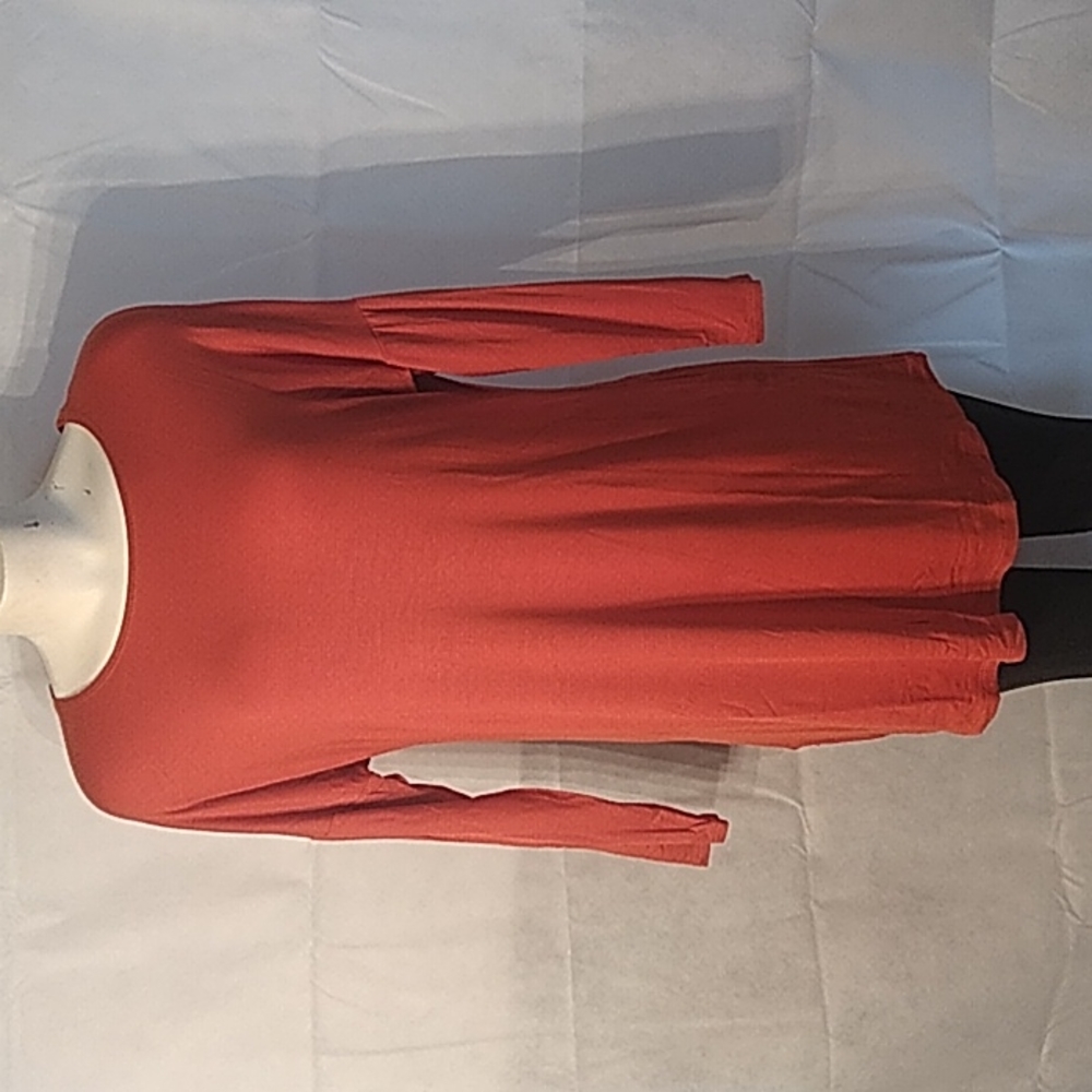 Azules women rust long sleeve tunic top size small new